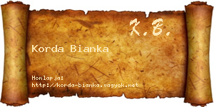 Korda Bianka névjegykártya