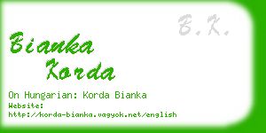 bianka korda business card